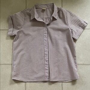 Striped Short Sleeve Button-Up Shirt